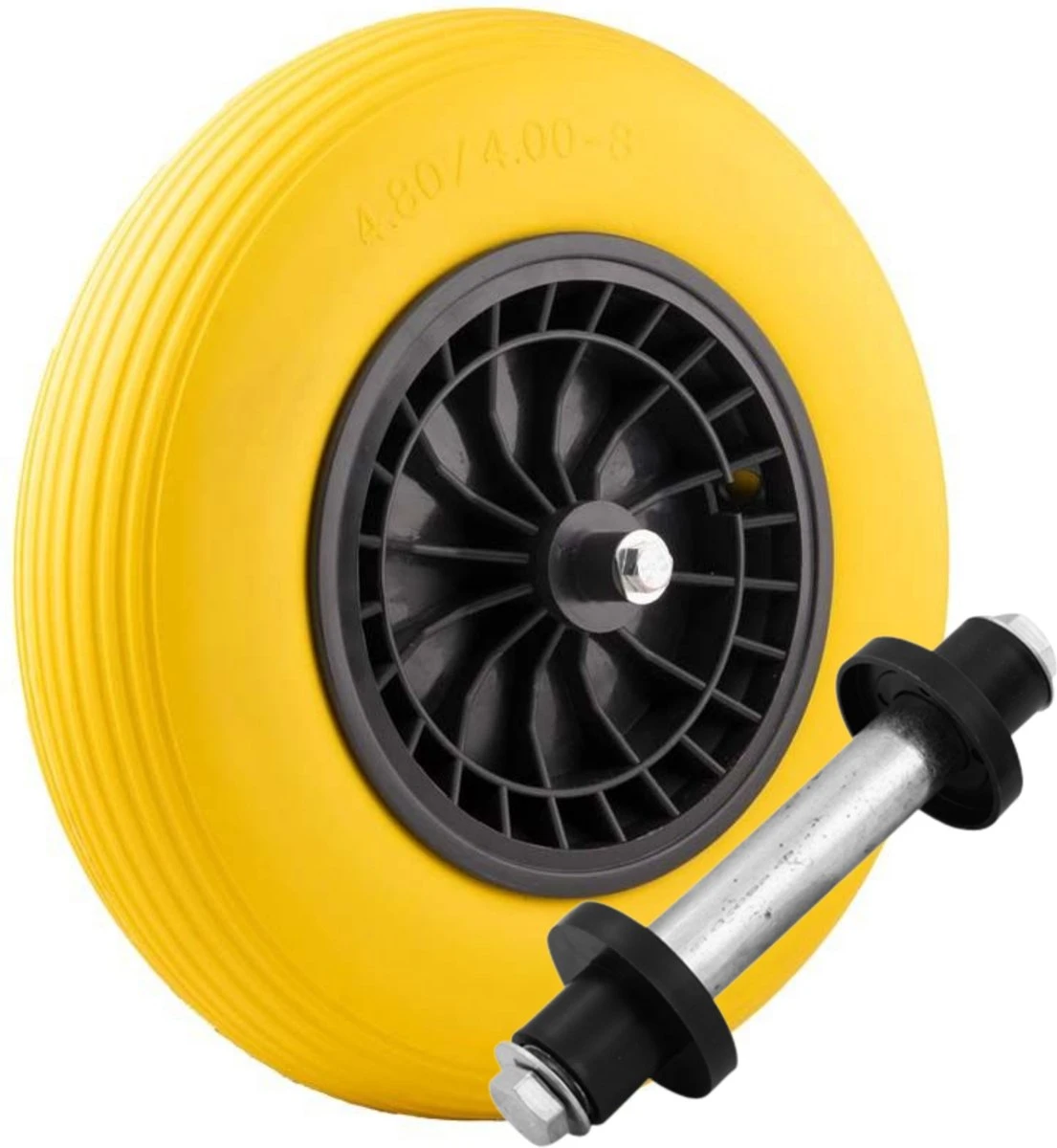 Merkloos Kruiwagenwiel Anti Lek - 4.80/4.00-8 - Massief PU Band - Lekvrij Wiel Met 130mm As - Kruiwagenband 4.80/400 Voor Kruiwagen 8 Merkloos Kruiwagenwiel Anti Lek - 4.80/4.00-8 - Massief PU Band - Lekvrij Wiel Met 130mm As - Kruiwagenband 4.80/400 Voor Kruiwagen - Afbeelding 6