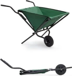 Relaxdays Kruiwagen Opvouwbaar - Inklapbare Tuinwagen - Vouwkruiwagen - Groen - 50 L -Tuingereedschap Winkel 1133x1200