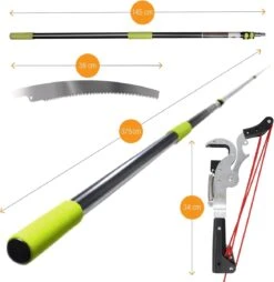 Iceberk Snoeischaar + Snoeizaag (1,45 - 3,70 M) - Telescopische Snoeischaar Voor Het Snoeien Van Bomen En Dichte Struiken Zonder Ladder -Tuingereedschap Winkel 1167x1200