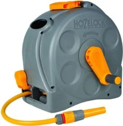 Hozelock Compact Enclosed Reel 2 In 1 - 25 Meter - Slangbox En Muurhaspel In één - Grijs -Tuingereedschap Winkel 1173x1200