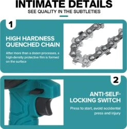 Merkloos Mini Accu Kettingzaag - 4 Inch Elektrische Boomzaag - Handkettingzaag - Met 2 Accu En 1 Oplader - Voor Tuinboom Ranch Bomen Snijden Hout- Blauw -Tuingereedschap Winkel 1179x1200 3