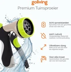 Goliving Tuinslang Flexibel - 30 Meter - Uitrekbare Tuinslang Sproeier - Tuinsproeier - Zwart - Acht Standen - Met Opbergtas -Tuingereedschap Winkel 1180x1200 2