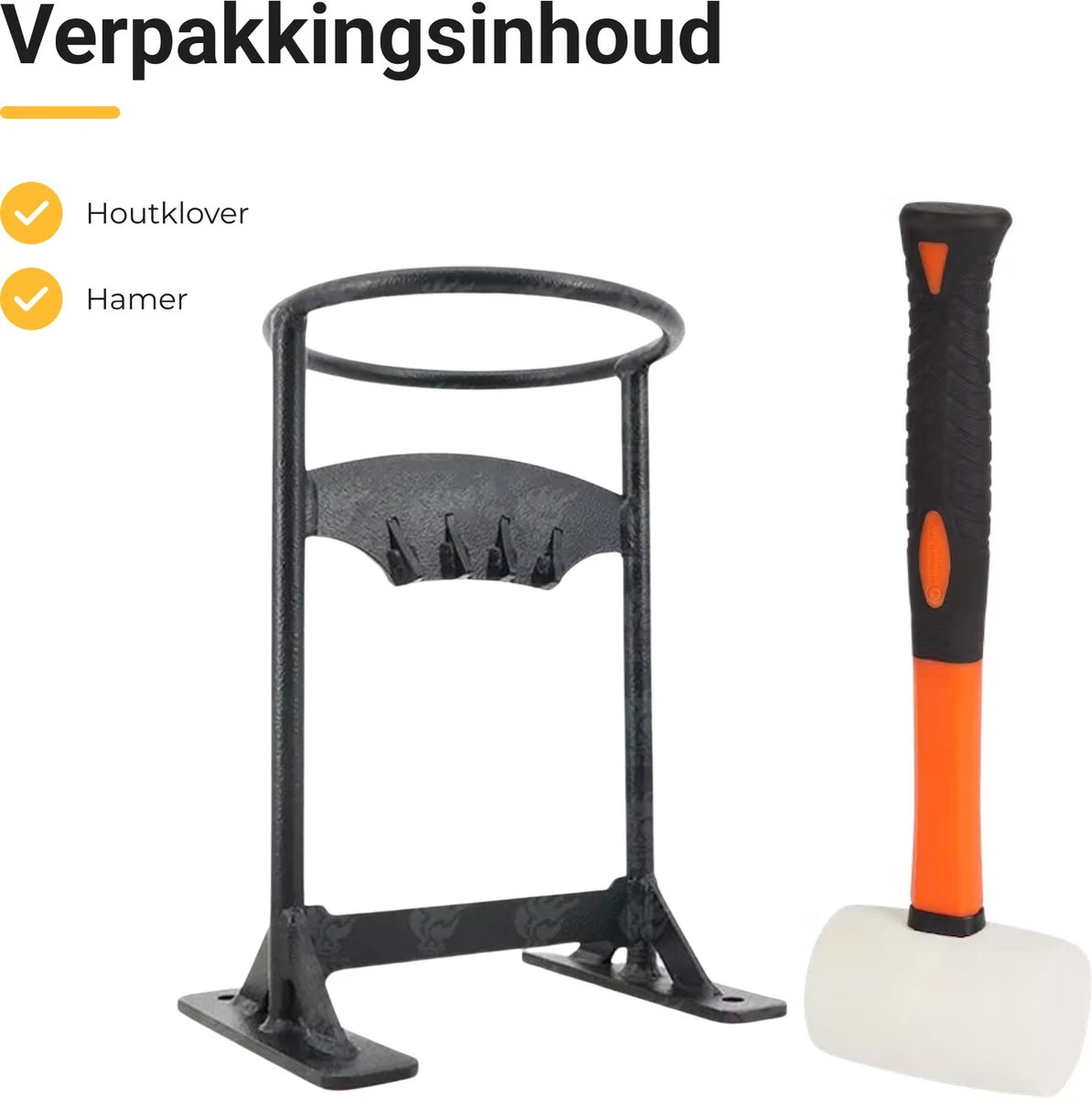 Maatworkz - Houtklover + Hamer - Houtsplijter - Houtkliever - Houtklover Voor Aanmaakhout - Gietijzer - Zwart 9 Maatworkz - Houtklover + Hamer - Houtsplijter - Houtkliever - Houtklover Voor Aanmaakhout - Gietijzer - Zwart - Afbeelding 7