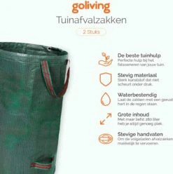 Goliving Tuinafvalzak - Set Van 2- Tuinafvalzakken Opvouwbaar - Tuinzak - Tuinafvalemmer - 2x 280 Liter - Groen 14 Goliving Tuinafvalzak - Set Van 2- Tuinafvalzakken Opvouwbaar - Tuinzak - Tuinafvalemmer - 2x 280 Liter - Groen -Tuingereedschap Winkel 1195x1200 3