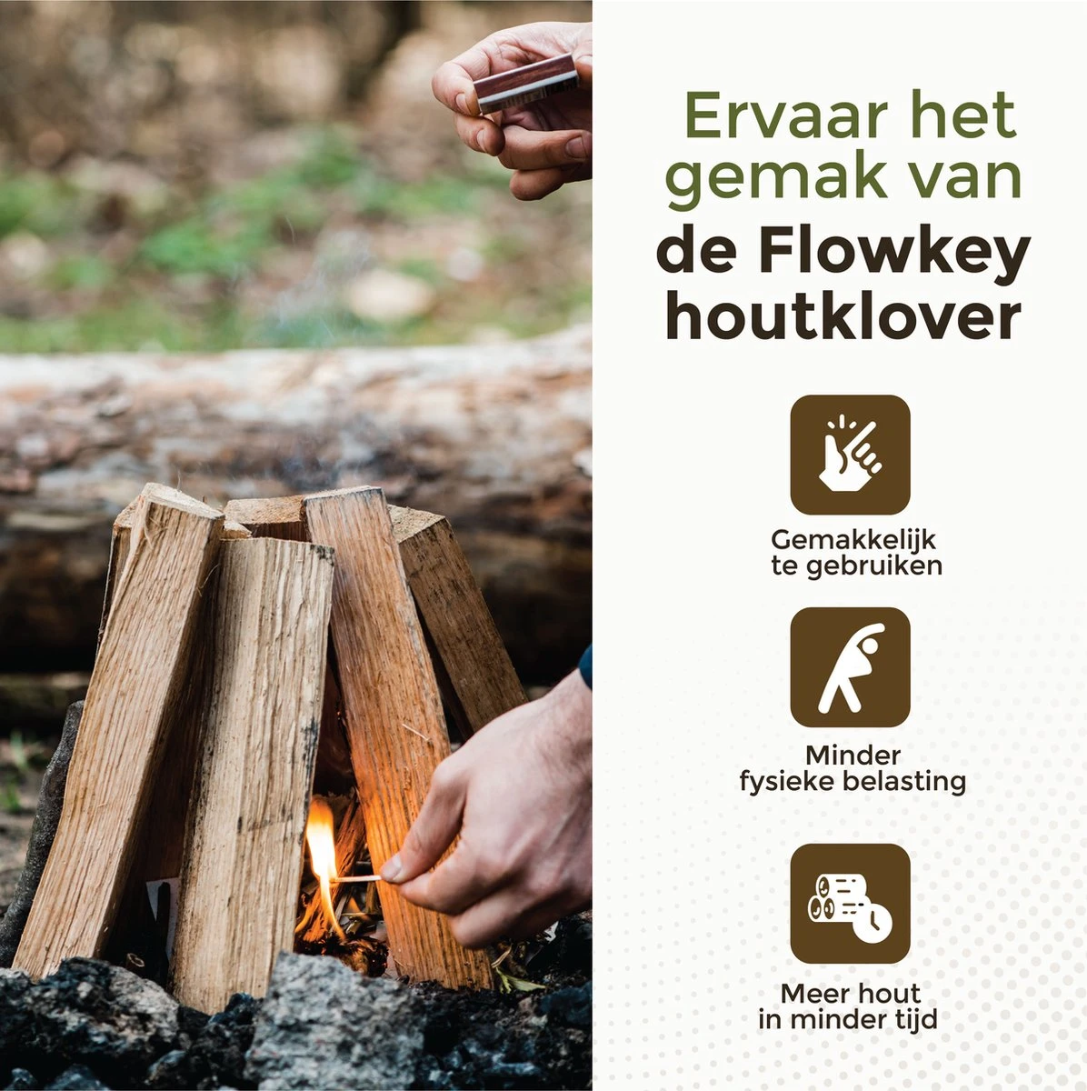 Flowkey® Houtklover XL - Houtsplijter Bijl - Houtkliever Kloofwig Gietijzer - Voor Hout & Aanmaakhout - Inclusief Gratis Hamer 5 Flowkey® Houtklover XL - Houtsplijter Bijl - Houtkliever Kloofwig Gietijzer - Voor Hout & Aanmaakhout - Inclusief Gratis Hamer - Afbeelding 4