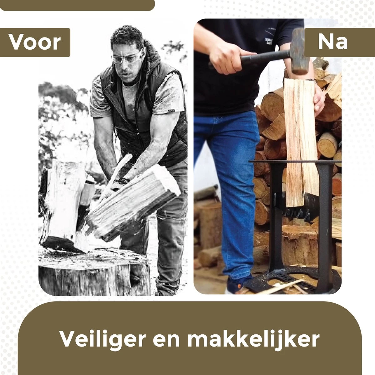 Flowkey® Houtklover XL - Houtsplijter Bijl - Houtkliever Kloofwig Gietijzer - Voor Hout & Aanmaakhout - Inclusief Gratis Hamer 10 Flowkey® Houtklover XL - Houtsplijter Bijl - Houtkliever Kloofwig Gietijzer - Voor Hout & Aanmaakhout - Inclusief Gratis Hamer - Afbeelding 9