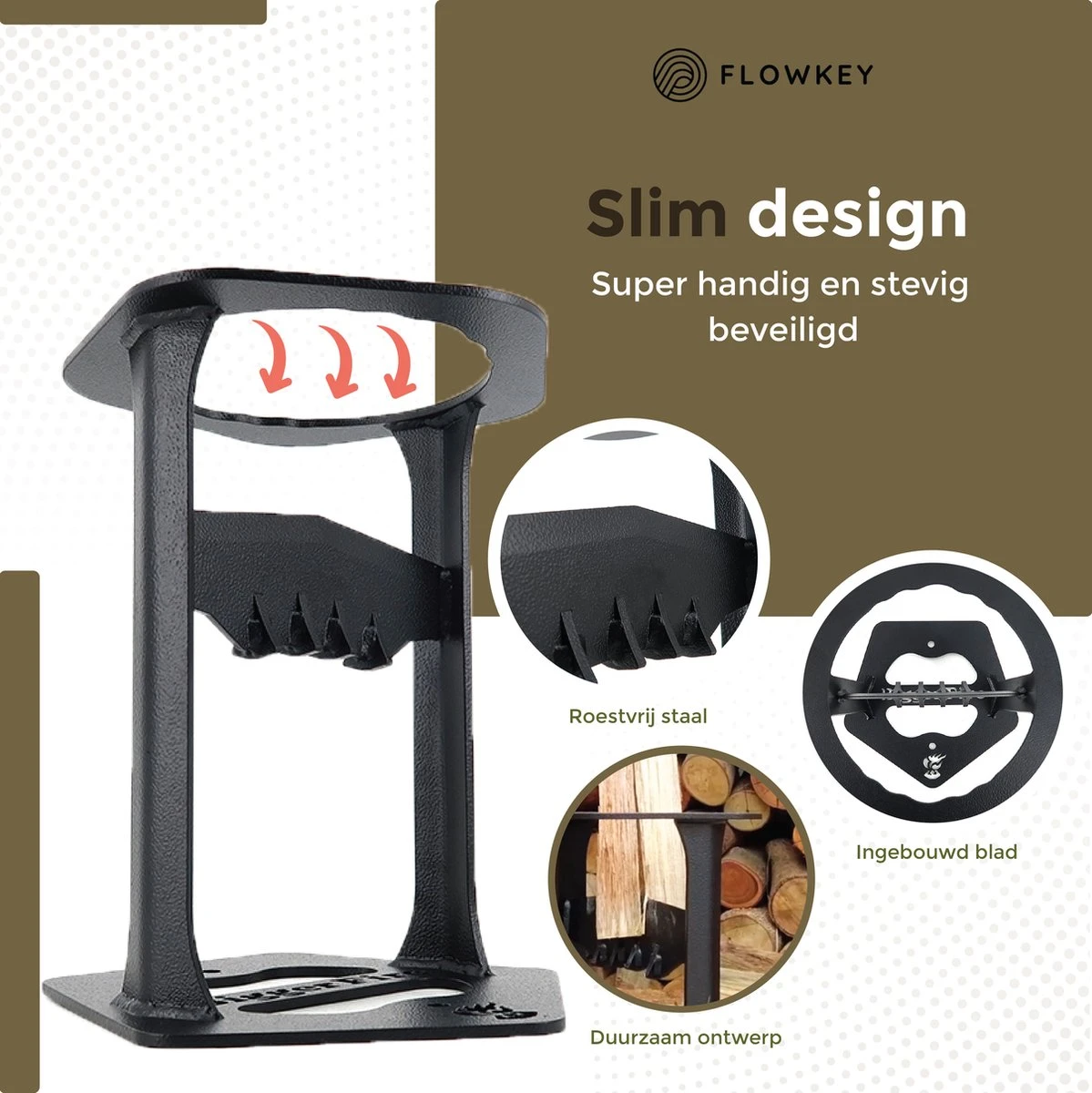 Flowkey® Houtklover XL - Houtsplijter Bijl - Houtkliever Kloofwig Gietijzer - Voor Hout & Aanmaakhout - Inclusief Gratis Hamer 7 Flowkey® Houtklover XL - Houtsplijter Bijl - Houtkliever Kloofwig Gietijzer - Voor Hout & Aanmaakhout - Inclusief Gratis Hamer - Afbeelding 6