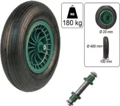 Kruiwagen Wiel 4.00 - 8 Luchtband Lijnprofiel - Asdiameter 20mm -Tuingereedschap Winkel 1200x1062