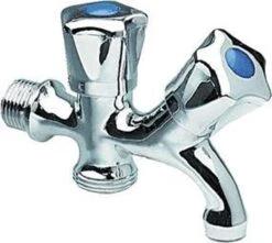 Dubbele Tapkraan Bonfix - 1/2" Muuraansluiting - 3/4" Onderaansluiting -Tuingereedschap Winkel 1200x1073 2