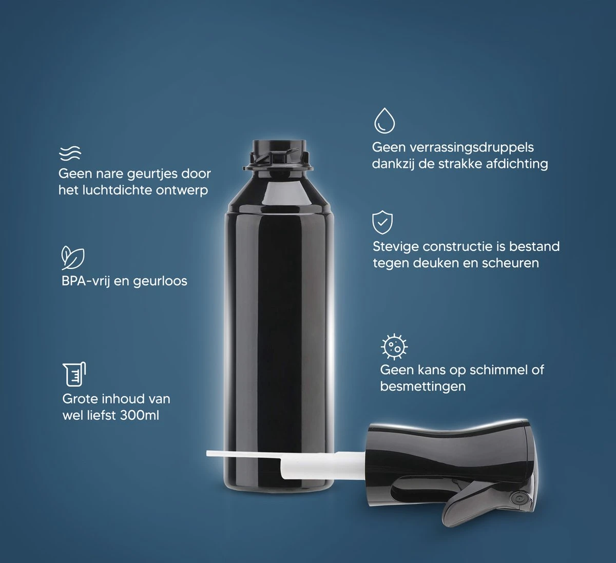 Johannes & Co Waterspuit Zwart - Waterverstuiver Mist Verstuiver Haar 11 Johannes & Co Waterspuit Zwart - Waterverstuiver Mist Verstuiver Haar - Afbeelding 9