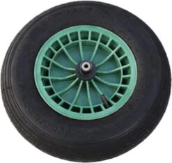 FORT 2PLy Kruiwagenwiel 400x100mm, Kunststof Velg, Kleur Groen, Luchtband -Tuingereedschap Winkel 1200x1138 1