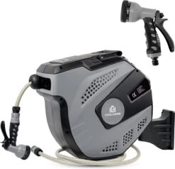 CoolHome - Wandslangenbox 20 Meter + 2 Meter - Tuinslang Met Haspel- Slangenhouder 180° Draaibaar - Tuinslanghaspel Zwart - Grijs -Tuingereedschap Winkel 1200x1158 2