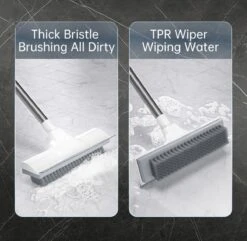 Synx Tools Luiwagen Borstel 2-in-1 Trekker - Badkamer Borstel Vloertrekker Met Steel Schrobborstel - Harde Borstelharen - Vloerwisser Badkamer - Met Telescopische Steel -Tuingereedschap Winkel 1200x1169