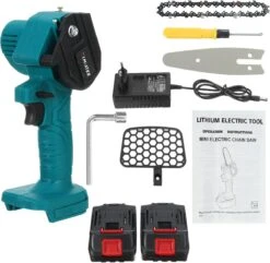 Merkloos Mini Accu Kettingzaag - 4 Inch Elektrische Boomzaag - Handkettingzaag - Met 2 Accu En 1 Oplader - Voor Tuinboom Ranch Bomen Snijden Hout- Blauw -Tuingereedschap Winkel 1200x1170 3