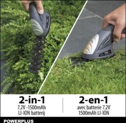 Powerplus POWEG4500 Gras-/Heggenschaar Accu - 7.2V - Snoeien En Knippen - Zwaardlengte 83/120mm - Mesafstand 8mm - Incl. 1,5Ah Accu En Lader - Haagschaar Voor Tuinonderhoud -Tuingereedschap Winkel 1200x1177 1