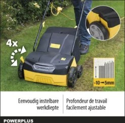 Powerplus POWXG7513 Elektrische Verticuteermachine - Mos Verwijderaar - 1400W - 320mm Maaibreedte - 45L Opvangbak - Incl. Gazonbeluchter/grasbeluchter -Tuingereedschap Winkel 1200x1180 2