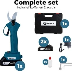 NovarGarden® Elektrische Snoeischaar NG1 - 2x Accu - Elektrisch - Takkenschaar - Op Batterij - 28mm 23 NovarGarden® Elektrische Snoeischaar NG1 - 2x Accu - Elektrisch - Takkenschaar - Op Batterij - 28mm -Tuingereedschap Winkel 1200x1189