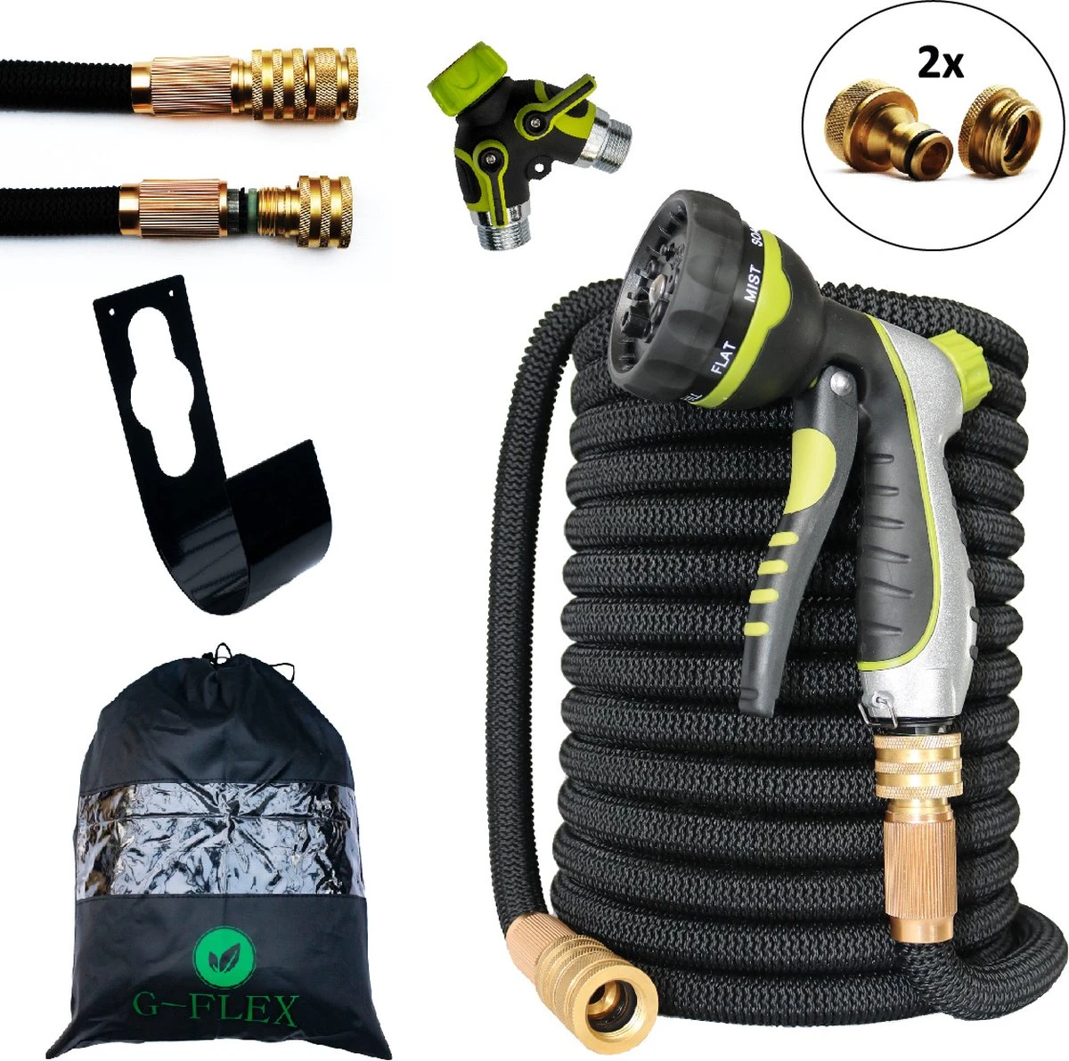 G-Flex Flexibele Tuinslang - Waterslang - 8 Verschillende Sproeistanden - Inclusief Opbergtas/splitter/Koppelstuk/Houder/Rubbers - 30 Meter 3 G-Flex Flexibele Tuinslang - Waterslang - 8 Verschillende Sproeistanden - Inclusief Opbergtas/splitter/Koppelstuk/Houder/Rubbers - 30 Meter