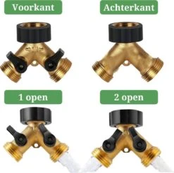 Y Stuk Kraan - Kraan Splitter - Waterverdeler - Buitenkraan - Waterverdeler 2 Weg – Messing - Afzonderlijk Af Te Sluiten -Tuingereedschap Winkel 1200x1193 6
