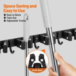 BOTC Bezemhouder - 5 Houders 6 Haken - Gereedschapshouder - Zeflklevend - Bezem Ophangsysteem - Ophanghaken - Tuingereedschap -Tuingereedschap Winkel 1200x1200 100