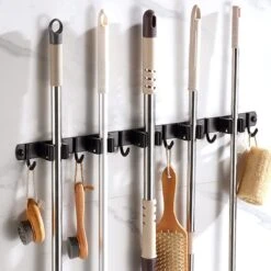 BOTC Bezemhouder - 5 Houders 6 Haken - Gereedschapshouder - Zeflklevend - Bezem Ophangsysteem - Ophanghaken - Tuingereedschap -Tuingereedschap Winkel 1200x1200 101