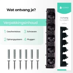 CLEANLY® Bezemhouder - Ophangsysteem Voor Tuingereedschap - Bezem Ophangsysteem - Gereedschapshouder Met Ophanghaken - ABS -Tuingereedschap Winkel 1200x1200 115