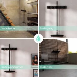 CLEANLY® Bezemhouder - Ophangsysteem Voor Tuingereedschap - Bezem Ophangsysteem - Gereedschapshouder Met Ophanghaken - ABS -Tuingereedschap Winkel 1200x1200 119