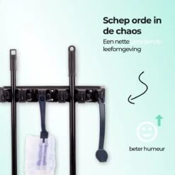 CLEANLY® Bezemhouder - Ophangsysteem Voor Tuingereedschap - Bezem Ophangsysteem - Gereedschapshouder Met Ophanghaken - ABS -Tuingereedschap Winkel 1200x1200 120