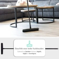 CLEANLY® Rubberen Bezem Met Vloerwisser - Kappersbezem - Zachte Bezem Binnen & Buiten - Vloertrekker Met Steel - 68-150 Cm -Tuingereedschap Winkel 1200x1200 128