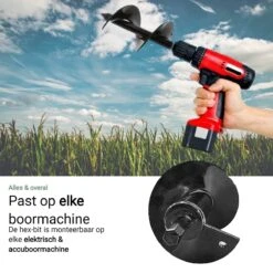 MaatWorkz - Grondboor - 25 CM - Boormachine - Bollenplanter - Moestuin - Palenboor - Boor - Tuin -Tuingereedschap Winkel 1200x1200 186