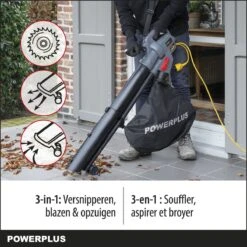 Powerplus POWEG9013 Elektrische Bladblazer - Bladzuiger En -versnipperaar - 3300W - Blazen - Zuigen - Versnipperen - Incl. 40L Opvangzak -Tuingereedschap Winkel 1200x1200 261