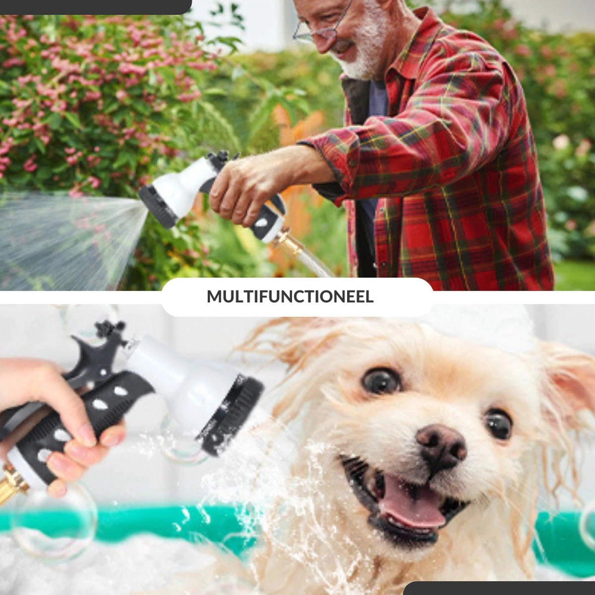 Buxibo - Wandslangenbox 20 Meter + 2 Meter - Tuinslang Met Haspel - 9 Sproei Standen - Slangenhouder 180° Draaibaar - Tuinslanghaspel Zwart+ Gratis Sproeier - Zwart 4 Buxibo - Wandslangenbox 20 Meter + 2 Meter - Tuinslang Met Haspel - 9 Sproei Standen - Slangenhouder 180° Draaibaar - Tuinslanghaspel Zwart+ Gratis Sproeier - Zwart - Afbeelding 2