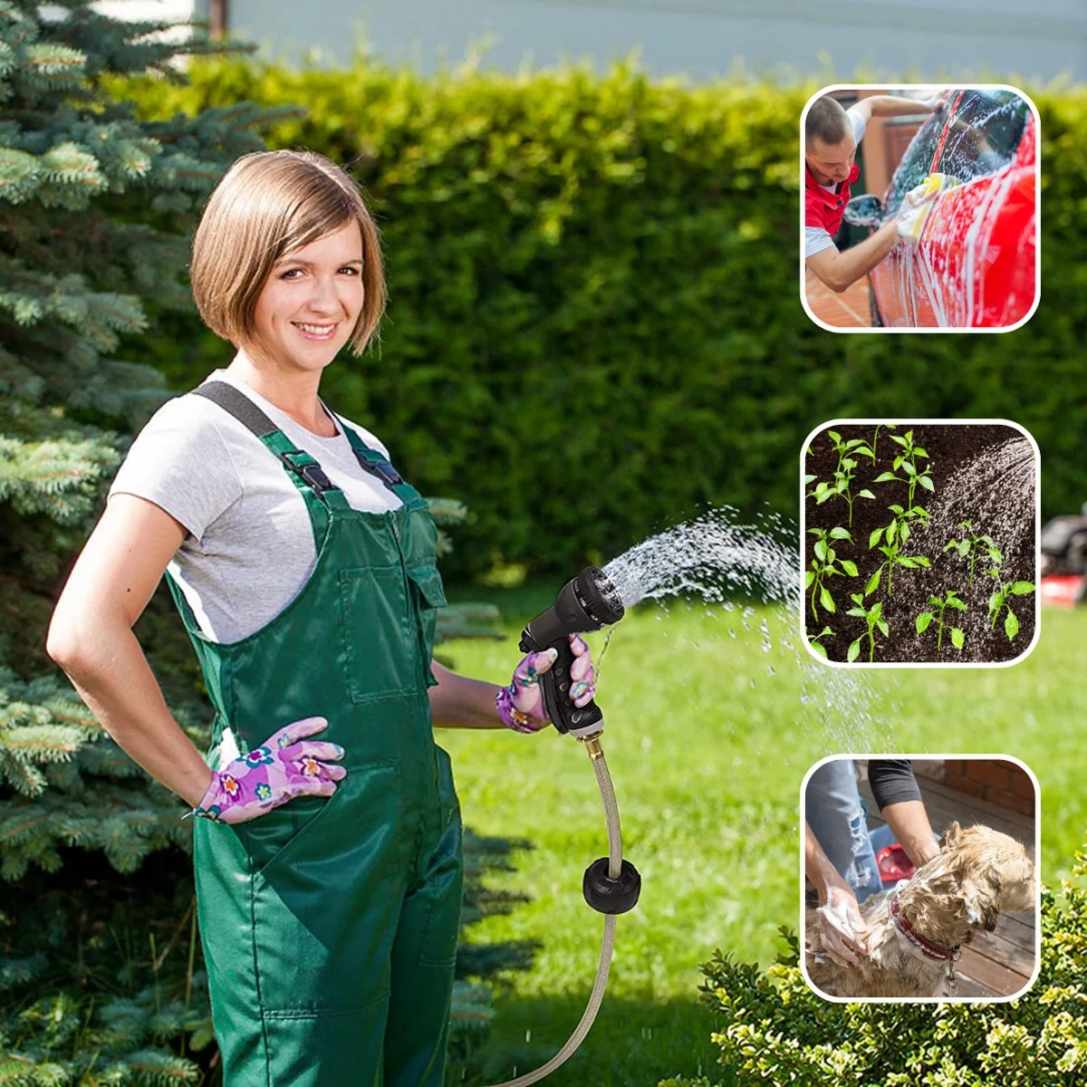 Buxibo - Wandslangenbox 20 Meter + 2 Meter - Tuinslang Met Haspel - 9 Sproei Standen - Slangenhouder 180° Draaibaar - Tuinslanghaspel Zwart+ Gratis Sproeier - Zwart 6 Buxibo - Wandslangenbox 20 Meter + 2 Meter - Tuinslang Met Haspel - 9 Sproei Standen - Slangenhouder 180° Draaibaar - Tuinslanghaspel Zwart+ Gratis Sproeier - Zwart - Afbeelding 4