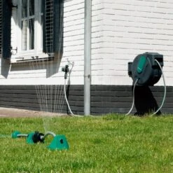 VONROC Automatische Slanghaspel – Incl. 25m Tuinslang, Aansluitslang, Spuitstuk, Koppelingen & Kraanaansluiting -Tuingereedschap Winkel 1200x1200 476