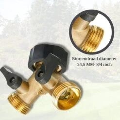 Y Stuk Kraan - Kraan Splitter - Waterverdeler - Buitenkraan - Waterverdeler 2 Weg – Messing - Afzonderlijk Af Te Sluiten -Tuingereedschap Winkel 1200x1200 573