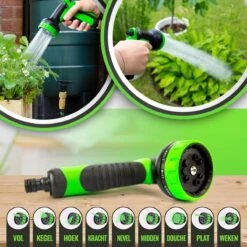 MD-Goods ® Super Sterk Uitrekbare Tuinslang Tot 30 Meter + GRATIS Tas En Koppelstuk - Tuinsproeier - Tuin Besproeien - Waterslang - Sproeikop - Groen - Flexibel Elastisch -Tuingereedschap Winkel 1200x1200 593