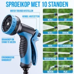 Strex Flexibele Tuinslang 15M Met Sproeikop - Uitrekbaar - Incl. Koppelingen, Ophanghaak & Opbergzak -Tuingereedschap Winkel 1200x1200 595