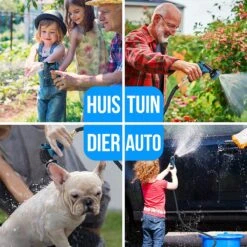 Strex Flexibele Tuinslang 15M Met Sproeikop - Uitrekbaar - Incl. Koppelingen, Ophanghaak & Opbergzak -Tuingereedschap Winkel 1200x1200 599