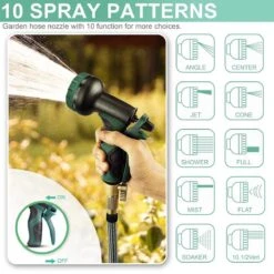 IBright Extra Sterke Uitrekbare Tuinslang - Flexibel - 15 Meter - Inclusief Opbergtas ,Sproeier ,Koppelstuk En Ophanghaak - Groen -Tuingereedschap Winkel 1200x1200 600