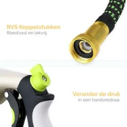 Goliving Tuinslang Flexibel - 30 Meter - Uitrekbare Tuinslang Sproeier - Tuinsproeier - Zwart - Acht Standen - Met Opbergtas -Tuingereedschap Winkel 1200x1200 612