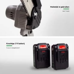 Mardin Mini Kettingzaag - Snoeizaag - Kettingzaag - Kettingzaag Electrisch Met 2 Accu - Inclusief Koffer - 1 Extra Accu - Grijs -Tuingereedschap Winkel 1200x1200 697