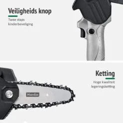 Mardin Mini Kettingzaag - Snoeizaag - Kettingzaag - Kettingzaag Electrisch Met 2 Accu - Inclusief Koffer - 1 Extra Accu - Grijs -Tuingereedschap Winkel 1200x1200 700