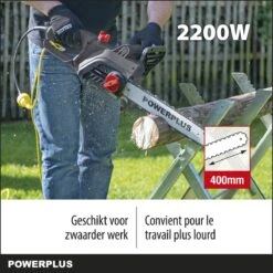 Powerplus POWEG10110 Elektrische Kettingzaag - 2200W - Zwaardlengte 400mm - Automatische Kettingsmering - Incl. 1x Ketting En 1x Zwaard -Tuingereedschap Winkel 1200x1200 814