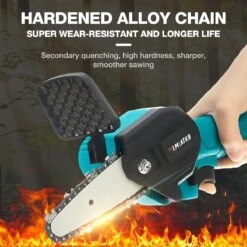 Merkloos Mini Accu Kettingzaag - 4 Inch Elektrische Boomzaag - Handkettingzaag - Met 2 Accu En 1 Oplader - Voor Tuinboom Ranch Bomen Snijden Hout- Blauw -Tuingereedschap Winkel 1200x1200 818