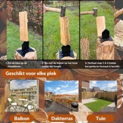 Miseru Houtklover – Geen Bijl Nodig – No Axe - Houtsplijter – Houtkliever – HANDMADE In Holland - Houtklover Voor Aanmaakhout – Metaal -Tuingereedschap Winkel 1200x1200 893