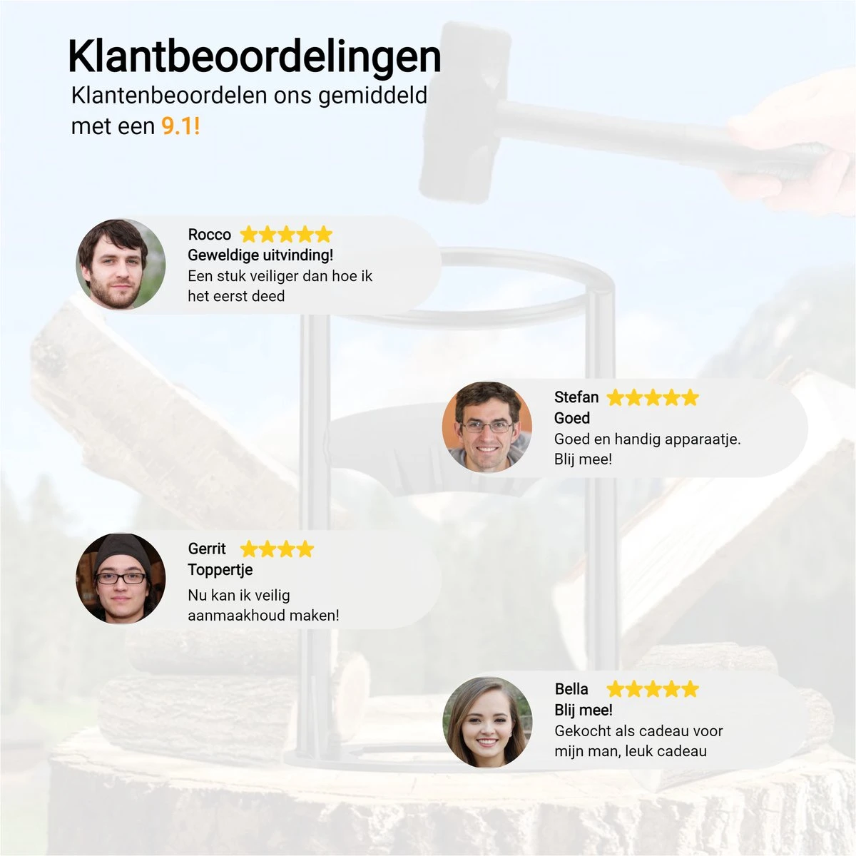 Maatworkz - Houtklover + Hamer - Houtsplijter - Houtkliever - Houtklover Voor Aanmaakhout - Gietijzer - Zwart 10 Maatworkz - Houtklover + Hamer - Houtsplijter - Houtkliever - Houtklover Voor Aanmaakhout - Gietijzer - Zwart - Afbeelding 8