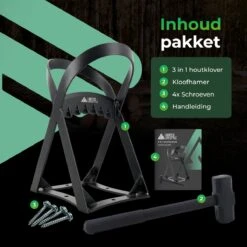 Lighted Lifestyle™| Houtklover Voor Aanmaakhout Incl. Kloofhamer - Houtsplijter - Houtkliever - Snel Haardhout - Gietijzer - Incl. Schroeven -Tuingereedschap Winkel 1200x1200 904