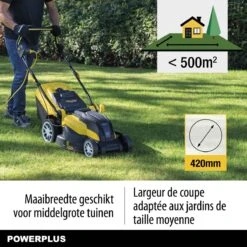 Powerplus POWXG6281 Elektrische Grasmaaier - Grasmachine Voor Middelgrote En Grote Tuin - 2000W - Maaibreedte 420mm - Verstelbare Maaihoogte - Mulching Functie - Incl. 40L Opvangbak -Tuingereedschap Winkel 1200x1200 918