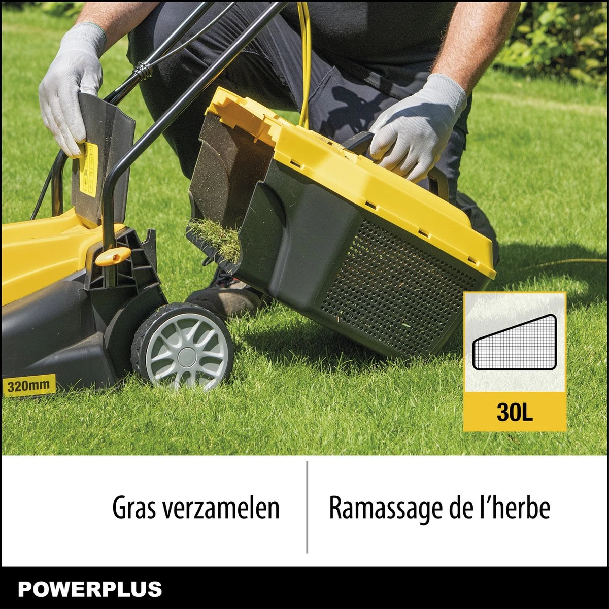 Powerplus POWXG6212T Elektrische Grasmaaier - Grasmachine Voor Kleine En Middelgrote Tuin - 1300W - Maaibreedte 320mm - Verstelbare Maaihoogte - 30L Opvangbak - Incl. Grastrimmer 250W 6 Powerplus POWXG6212T Elektrische Grasmaaier - Grasmachine Voor Kleine En Middelgrote Tuin - 1300W - Maaibreedte 320mm - Verstelbare Maaihoogte - 30L Opvangbak - Incl. Grastrimmer 250W - Afbeelding 4