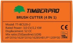 TIMBERPRO - Bosmaaier 2-in-1 - Benzine - Draad En Mes - 52 Cm³ - 3,0 PK. 12 TIMBERPRO - Bosmaaier 2-in-1 - Benzine - Draad En Mes - 52 Cm³ - 3,0 PK. -Tuingereedschap Winkel 1200x721 4